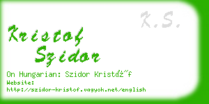 kristof szidor business card